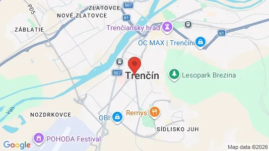 Apartments for rent i Trenčín - kort over placeringen