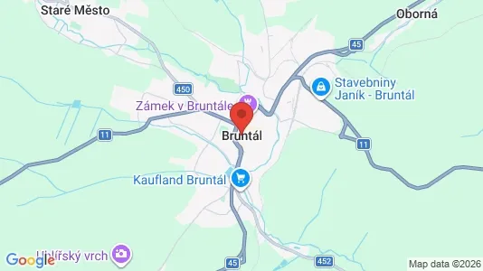Apartments for rent i Bruntál - kort over placeringen