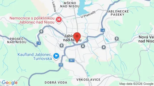 Apartments for rent i Jablonec nad Nisou - kort over placeringen
