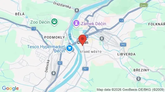 Apartments for rent i Děčín - kort over placeringen