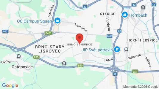 Apartments for rent i Brno-Bohunice - kort over placeringen