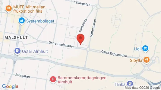 Rooms for rent i Älmhult - kort over placeringen