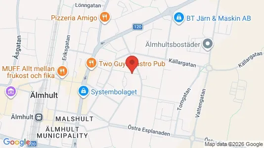 Rooms for rent i Älmhult - kort over placeringen
