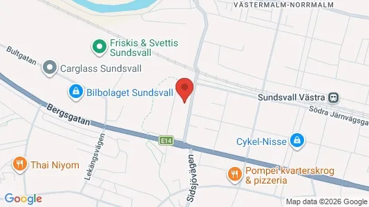Apartments for rent i Sundsvall - kort over placeringen
