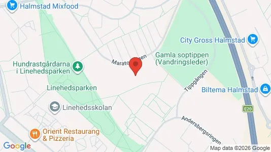 Apartments for rent i Halmstad - kort over placeringen