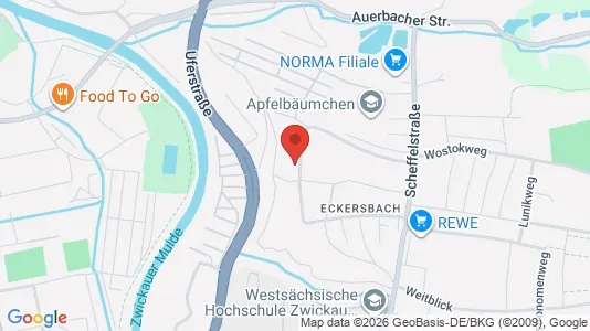Apartments for rent i Zwickau - kort over placeringen