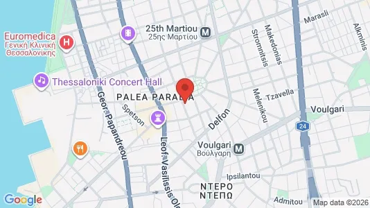 Apartments for rent i Thessaloniki - kort over placeringen