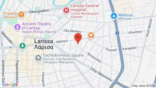 Apartments for rent i Larissa - kort over placeringen