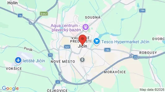 Apartments for rent i Jičín - kort over placeringen