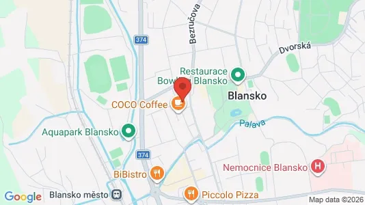 Apartments for rent i Blansko - kort over placeringen
