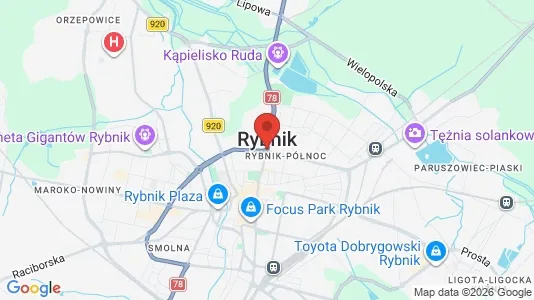 Apartments for rent i Rybnik - kort over placeringen