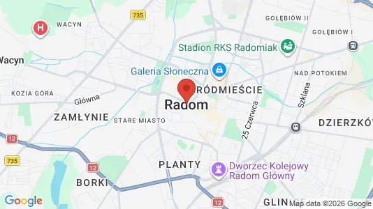 Rooms for rent i Radom - kort over placeringen