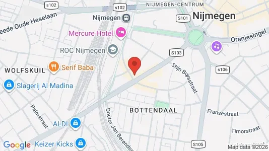 Rooms for rent i Nijmegen - kort over placeringen