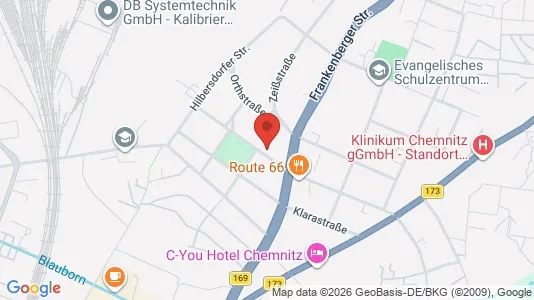 Apartments for rent i Chemnitz - kort over placeringen