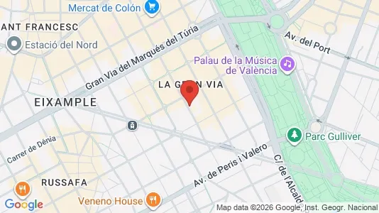 Apartments for rent i Valencia L'Eixample - kort over placeringen