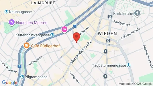 Apartments for rent i Wien Wieden - kort over placeringen