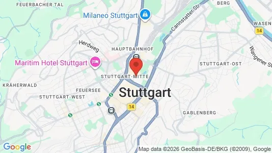 Apartments for rent i Stuttgart-Mitte - kort over placeringen