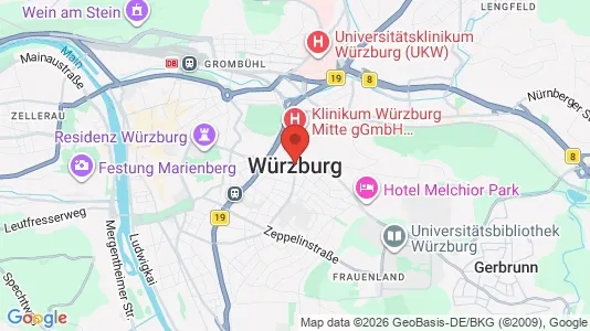 Apartments for rent i Würzburg - kort over placeringen