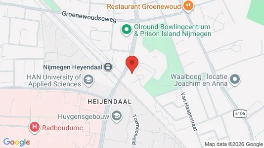 Rooms for rent i Nijmegen - kort over placeringen