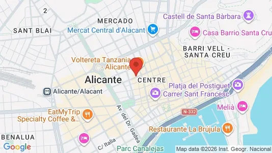 Apartments for rent i Alicante/Alacant - kort over placeringen