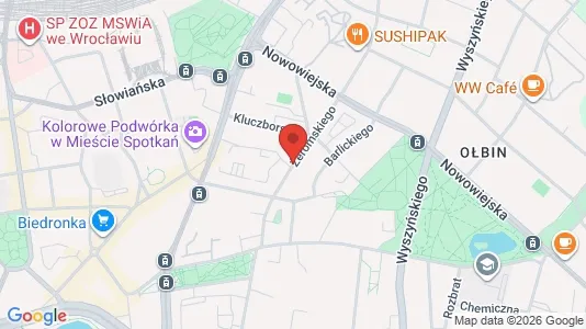 Apartments for rent i Wrocław - kort over placeringen