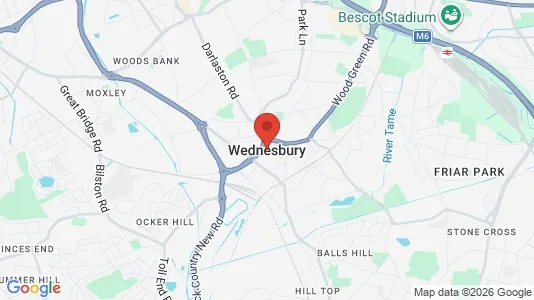 Houses for rent i Wednesbury - West Midlands - kort over placeringen