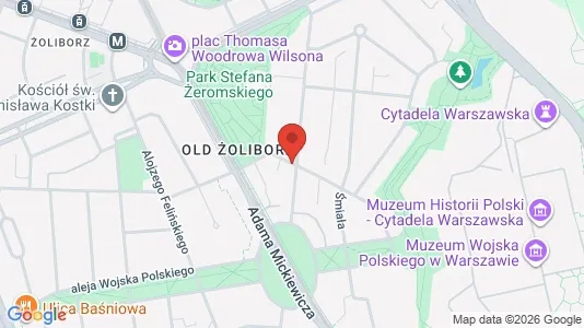Apartments for rent i Warszawa Żoliborz - kort over placeringen