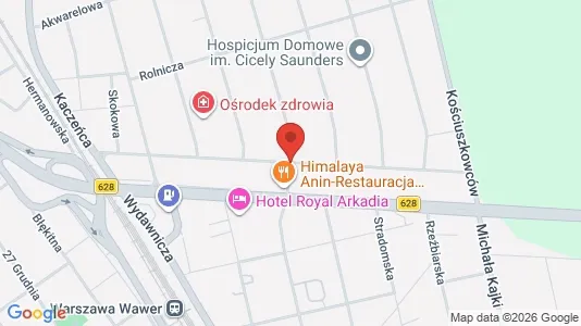 Apartments for rent i Warszawa Wawer - kort over placeringen