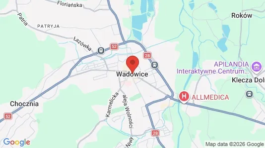 Apartments for rent i Wadowicki - kort over placeringen