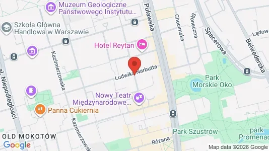 Rooms for rent i Warszawa Mokotów - kort over placeringen