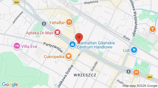 Rooms for rent i Gdańsk - kort over placeringen