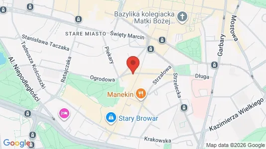 Rooms for rent i Poznań - kort over placeringen