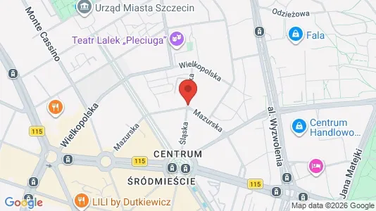 Rooms for rent i Szczecin - kort over placeringen