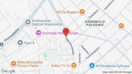 Rooms for rent i Poznań - kort over placeringen