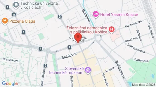 Apartments for rent i Košice Dargovských hrdinov - kort over placeringen
