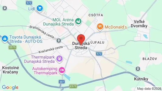 Apartments for rent i Dunajská Streda - kort over placeringen