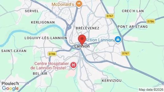 Houses for rent i Lannion - kort over placeringen