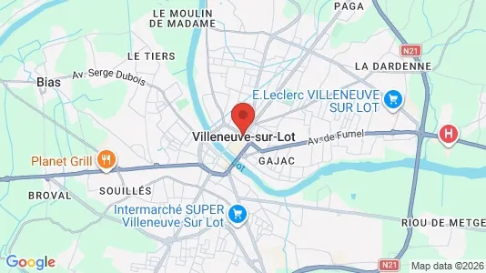 Houses for rent i Villeneuve-sur-Lot - kort over placeringen