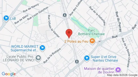Apartments for rent i Nantes - kort over placeringen
