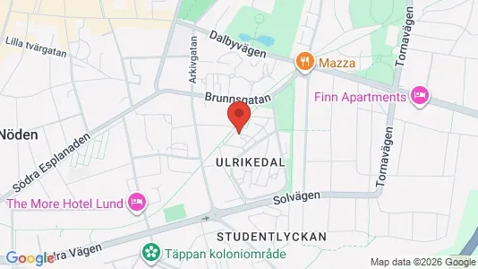 Rooms for rent i Lund - kort over placeringen