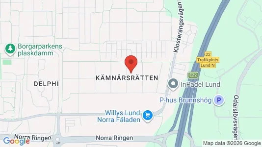 Rooms for rent i Lund - kort over placeringen