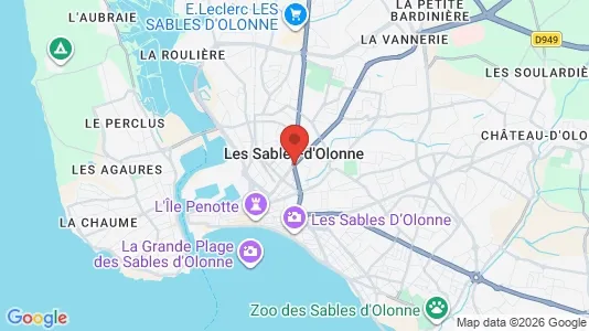 Apartments for rent i Les Sables-d'Olonne - kort over placeringen