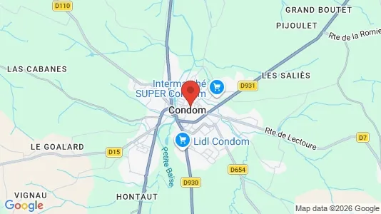 Apartments for rent i Condom - kort over placeringen