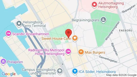 Apartments for rent i Helsingborg - kort over placeringen