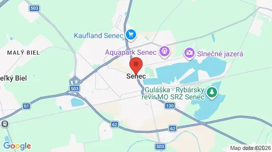 Apartments for rent i Senec - kort over placeringen