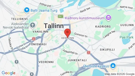 Apartments for rent i Tallinn Kesklinna - kort over placeringen