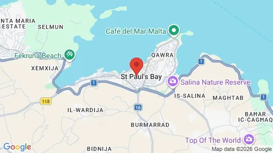 Apartments for rent i San Pawl il-Baħar - kort over placeringen