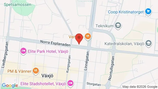 Apartments for rent i Växjö - kort over placeringen