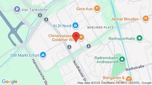 Apartments for rent i Erfurt - kort over placeringen