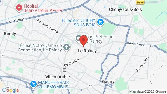 Apartments for rent i Le Raincy - kort over placeringen